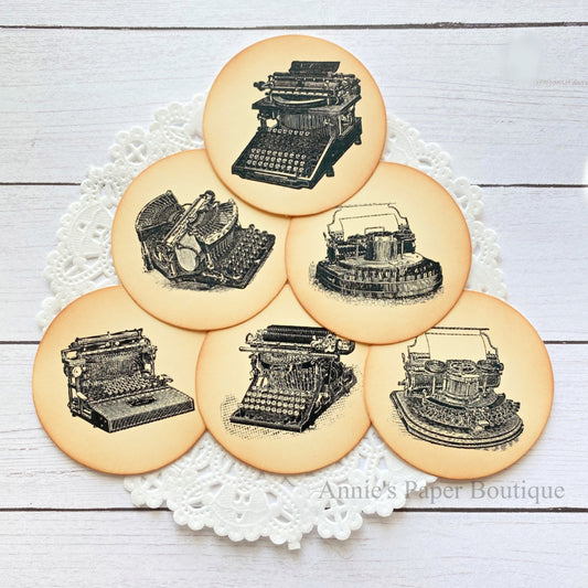 Round Typewriter Tags