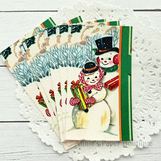 Snow Christmas Gifts Retro Tags
