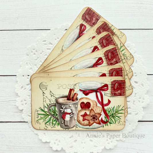 Treats for Santa vintage inspired Christmas Tag