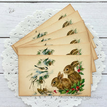 Winter Bunnies Vintage Inspired Tags