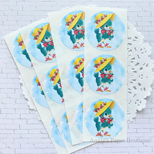 Birdie Bouquet Retro Stickers