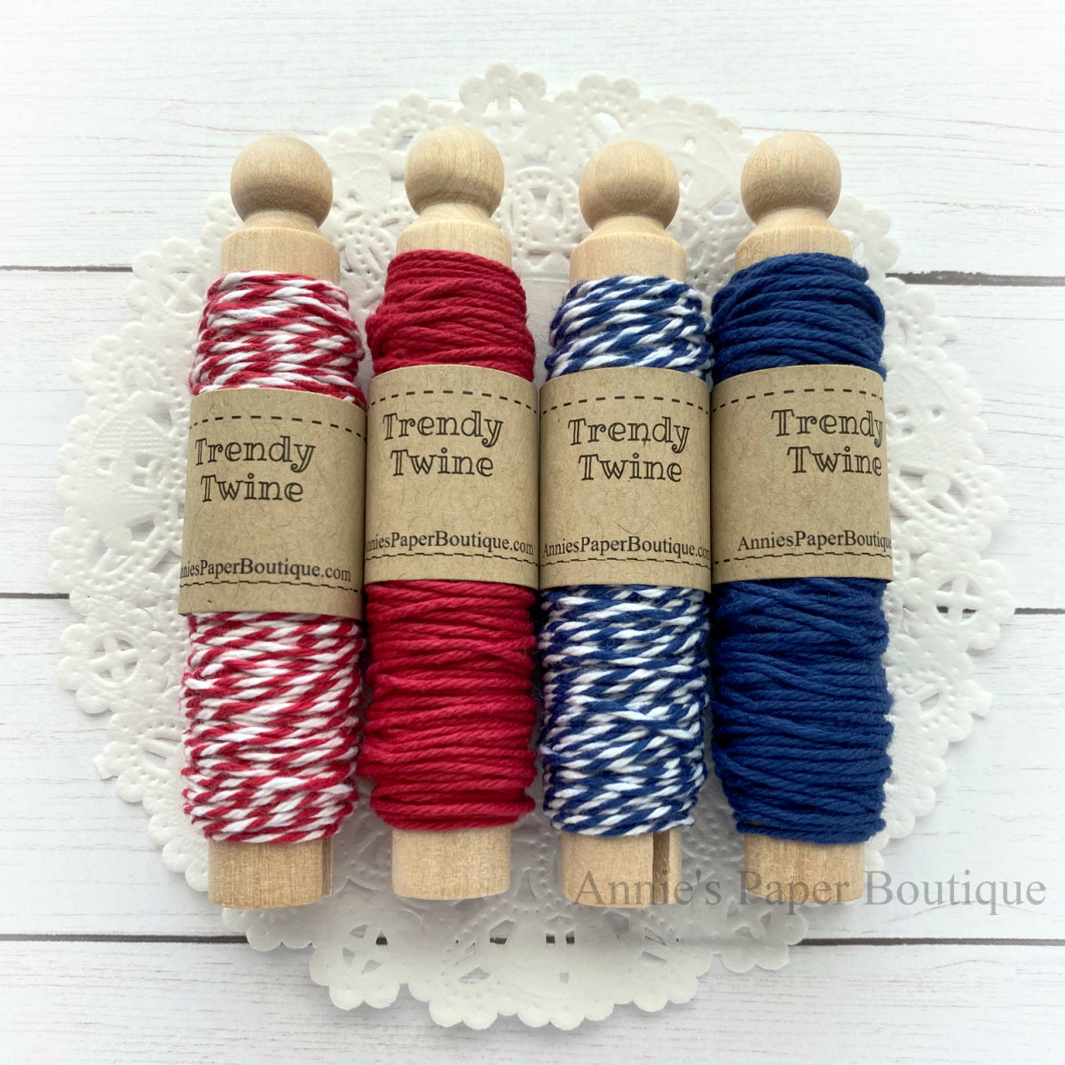 Cranberry Navy Trendy Twine Sampler