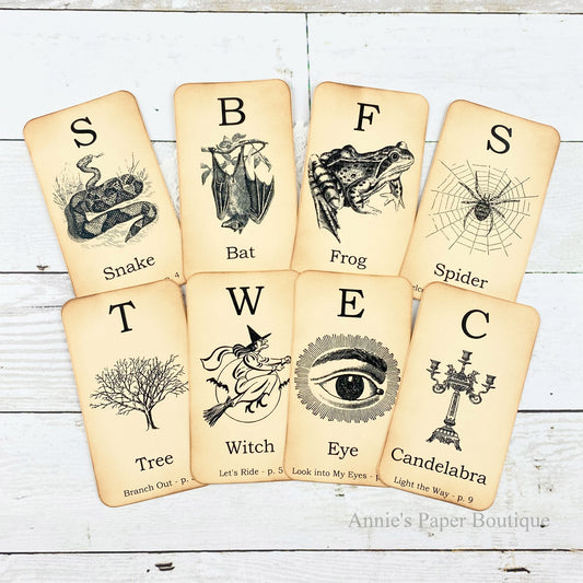 Halloween Flashcards Vintage Inspired Tags
