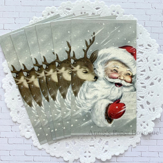 Santa & Reindeer (No.2) Retro Tags