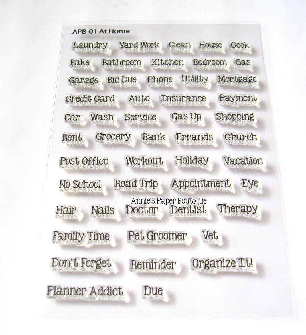 At Home Planner Stamps 4x6 Tasks, To Dos, Chores, Bills Annie's