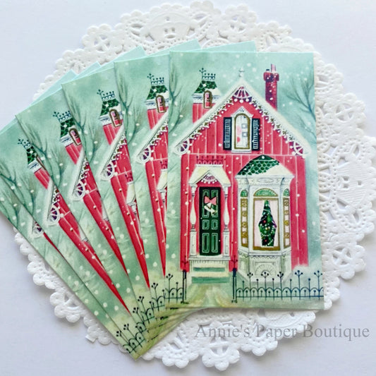 Christmas House Retro Tags