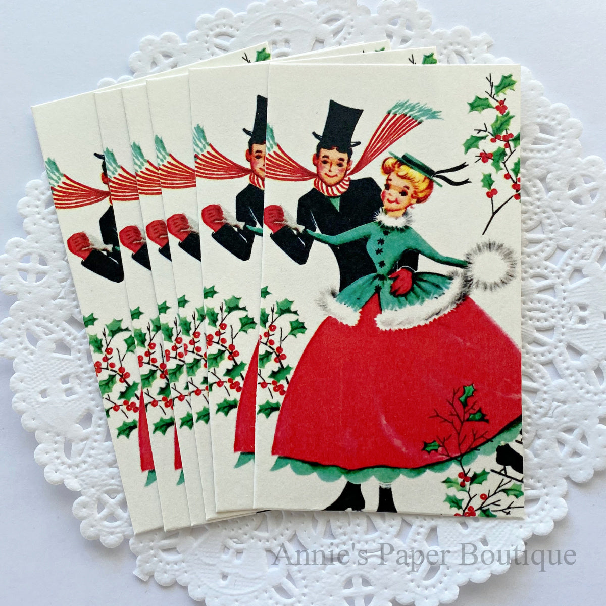 Christmas Ice Skating Retro Tags