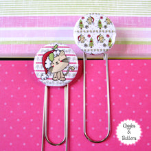 Christmas Kitty Button Paper Clip