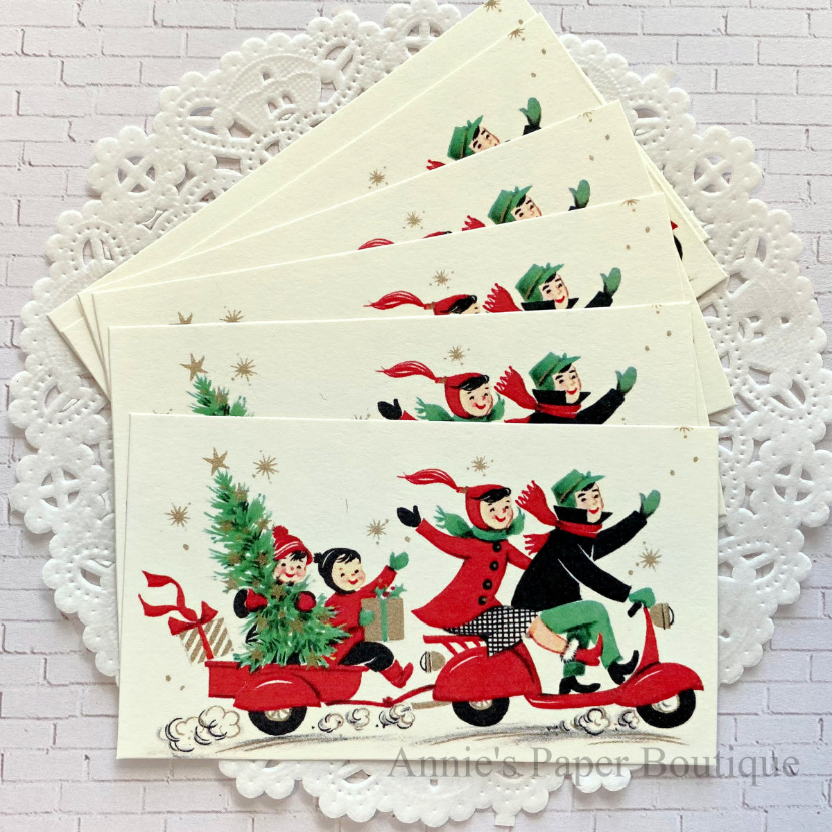 Christmas Scooter Retro Tags
