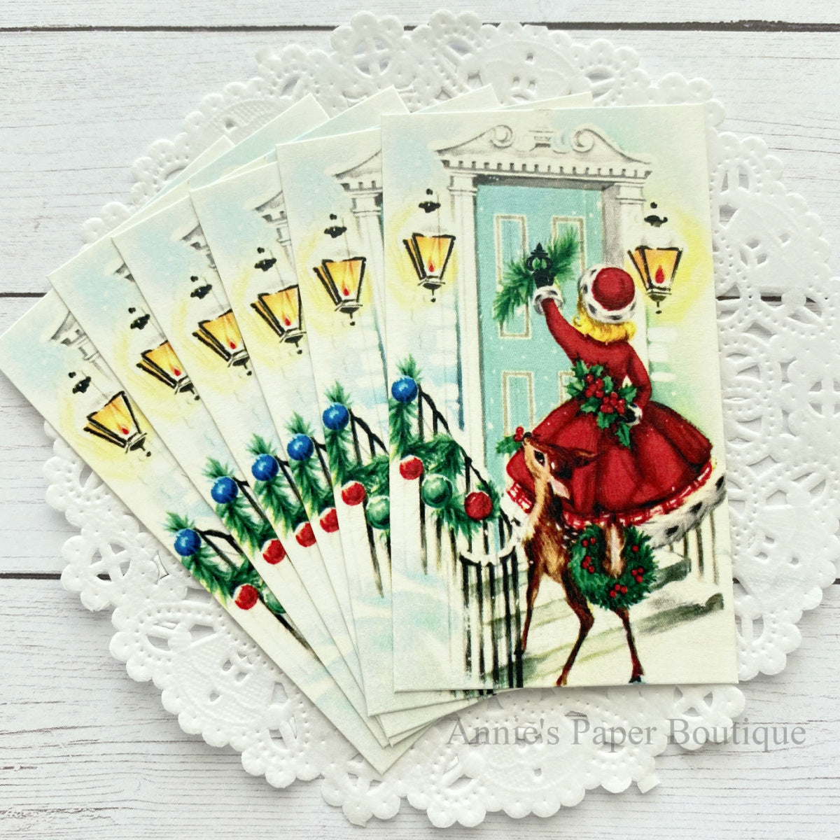 Christmas Visitors retro tags