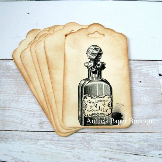Perfume Bottle Vintage Inspired Tags