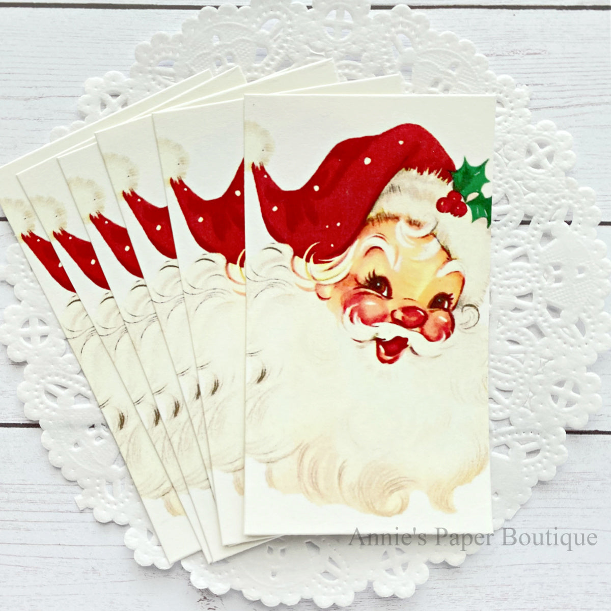 Holly Jolly Santa Retro Tags