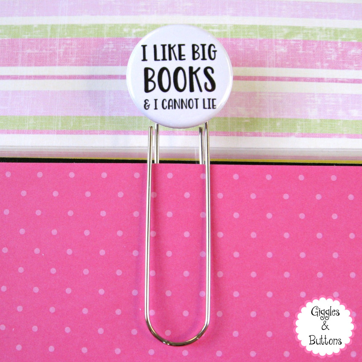 I Like Big Books Button Paper Clip