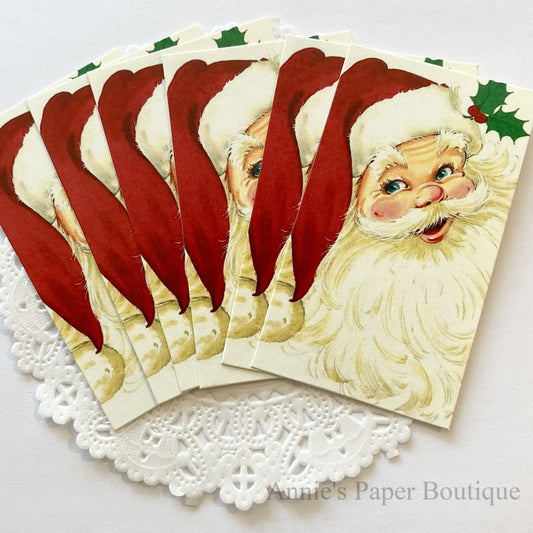 Jolly Santa Retro Tags