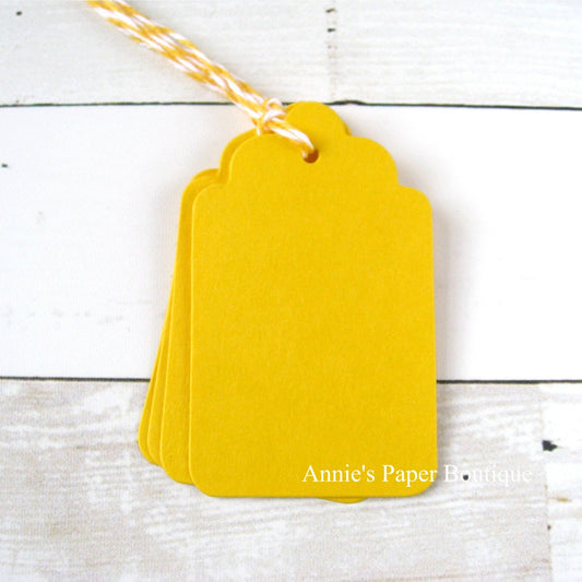 Lemon Scallop Tags with Lemon Tart Trendy Twine