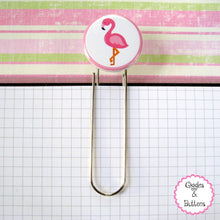 Pink Flamingo - Button Paper Clip