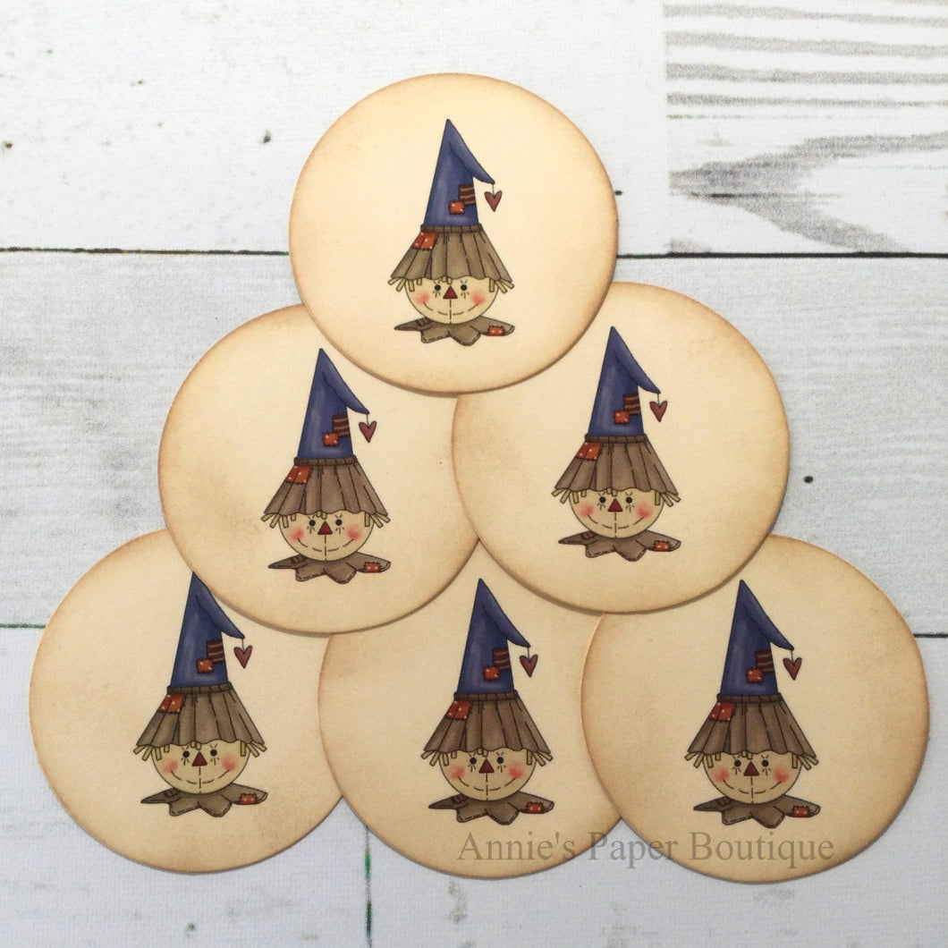 Round Scarecrow No.2 Vintage Inspired Tags