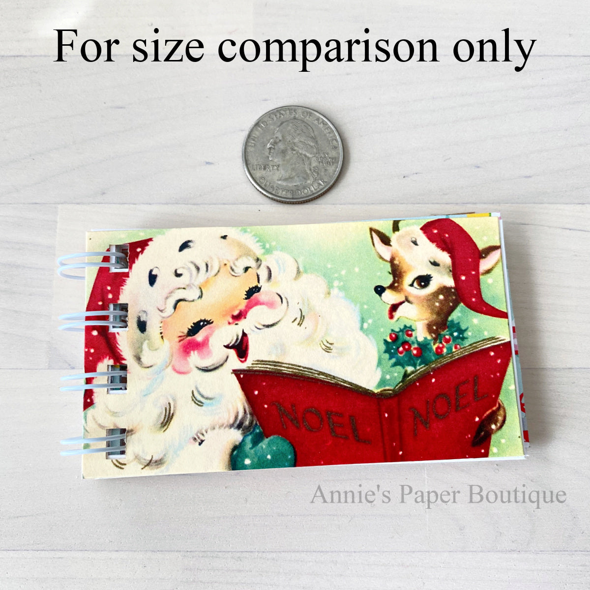 Santa and Reindeer Mini Jotter Size Comparison