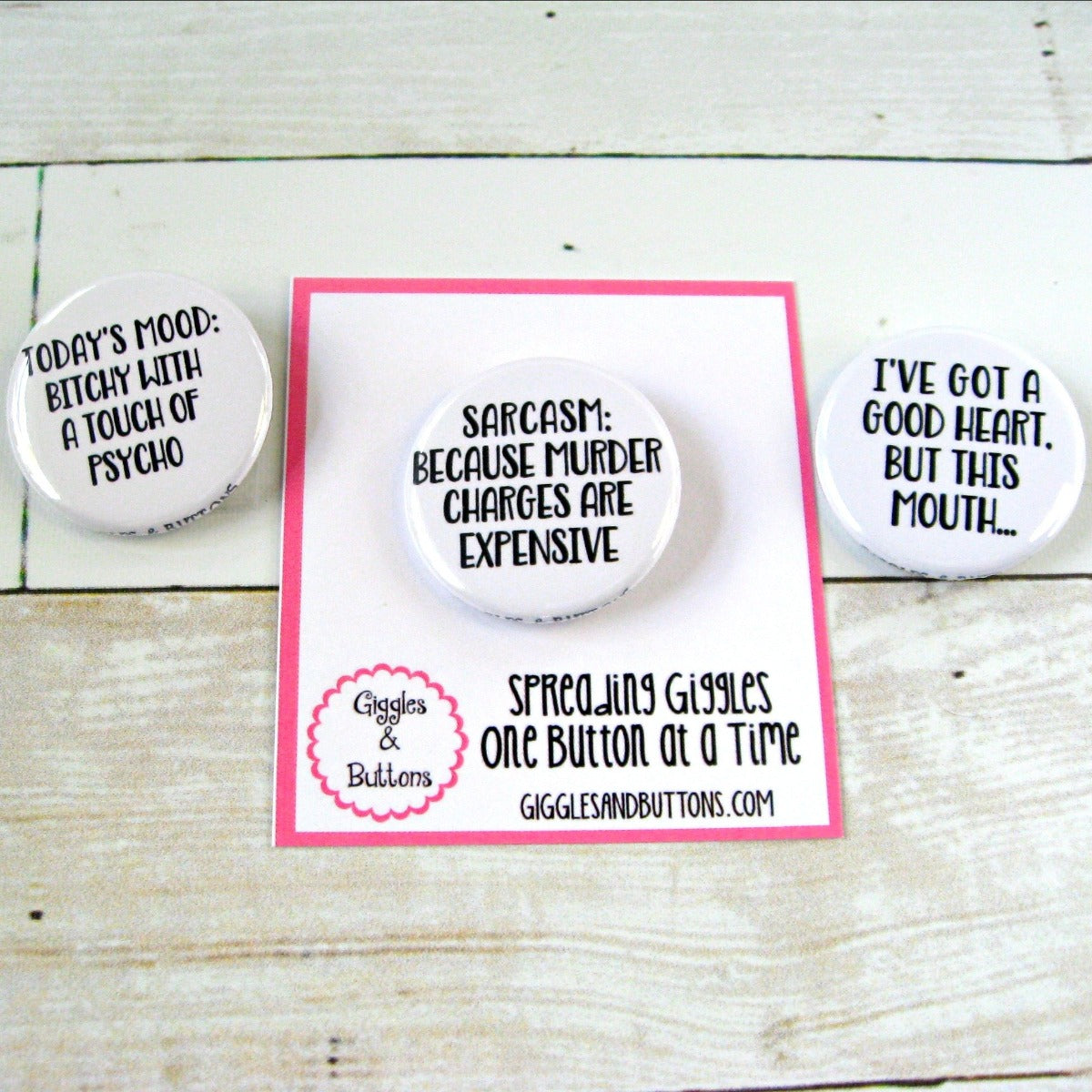 Assorted Snarky Pinback Buttons