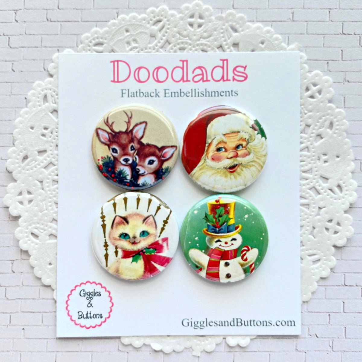 Vintage Christmas Darlings Doodads - Flatback Embellishments