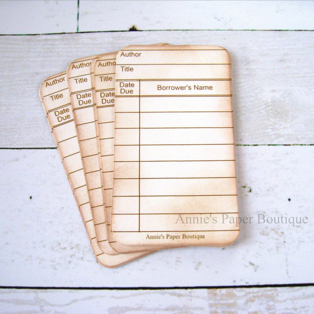Natural White Mini Library Cards