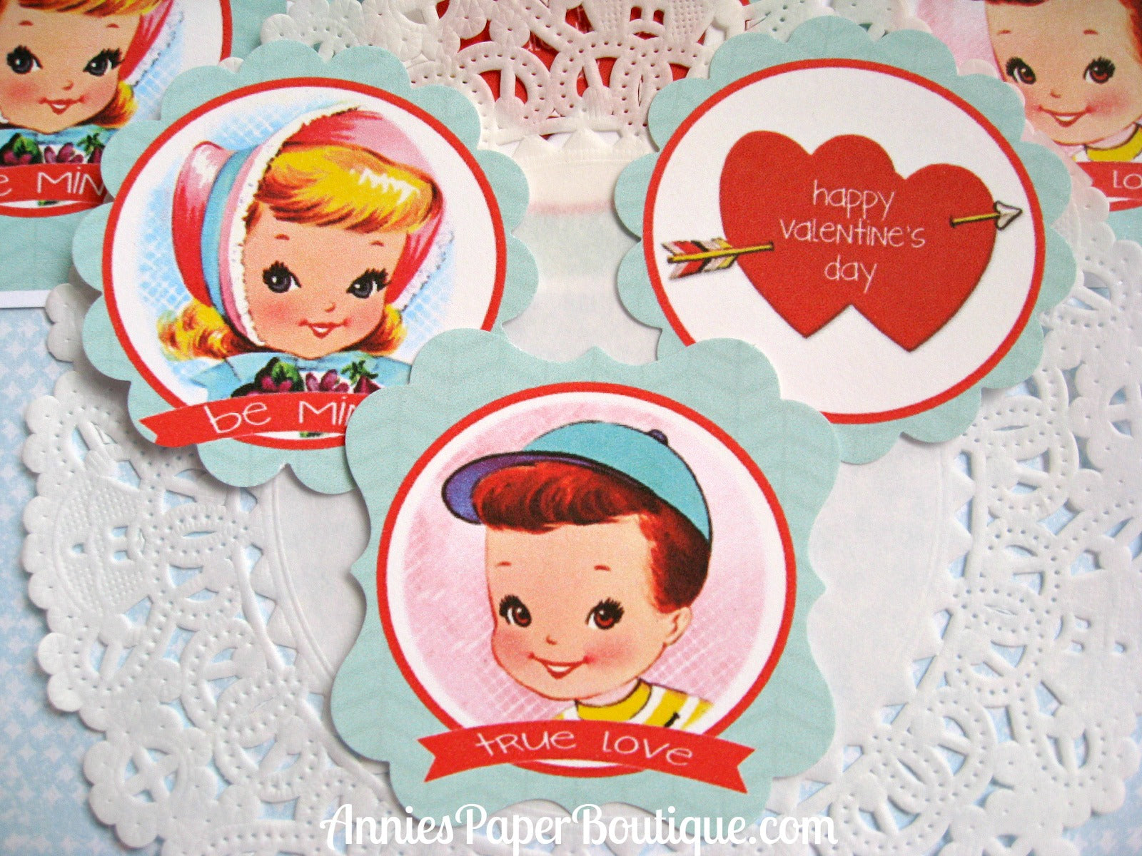 Vintage Valentine Print & Punch Tags 