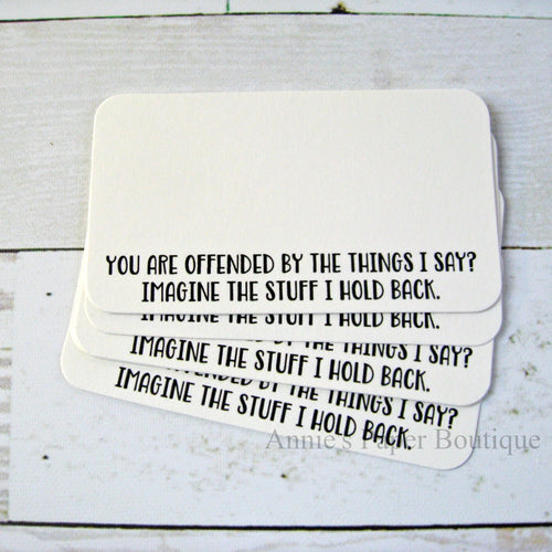 You're Offended by the Things I Say? Imagine the Things I Hold Back - Mini Note Cards