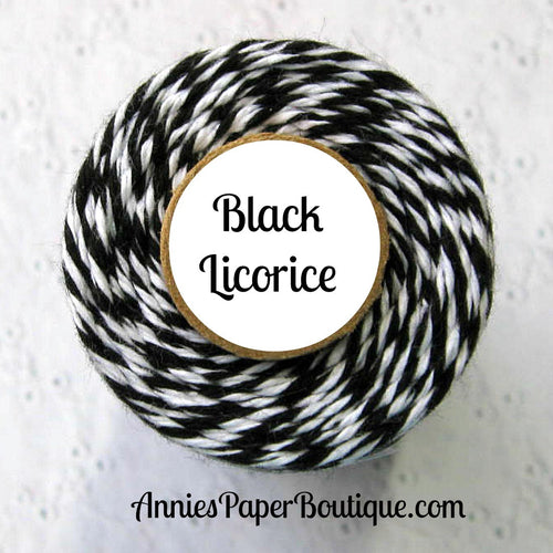 Black Licorice Trendy Bakers Twine - Black & White
