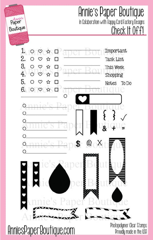 Planner Stamps - Checklists, Check Boxes, Flags, Lines