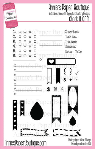 Planner Stamps - Checklists, Check Boxes, Flags, Lines