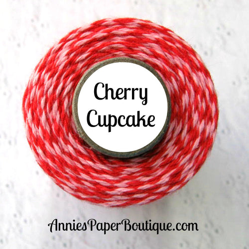Cherry Cupcake Trendy Bakers Twine - Red & Light Pink - Valentine