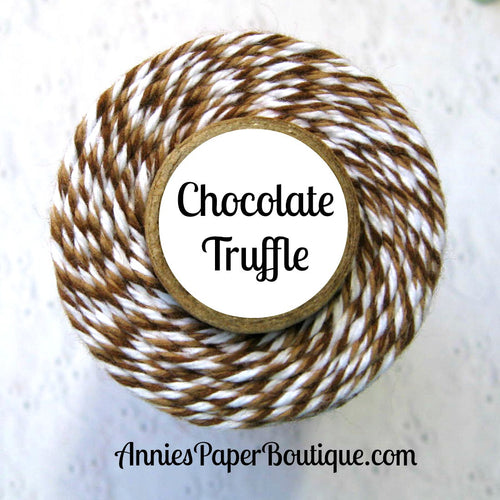 Chocolate Truffle Trendy Bakers Twine - Brown, Medium   Brown, and White