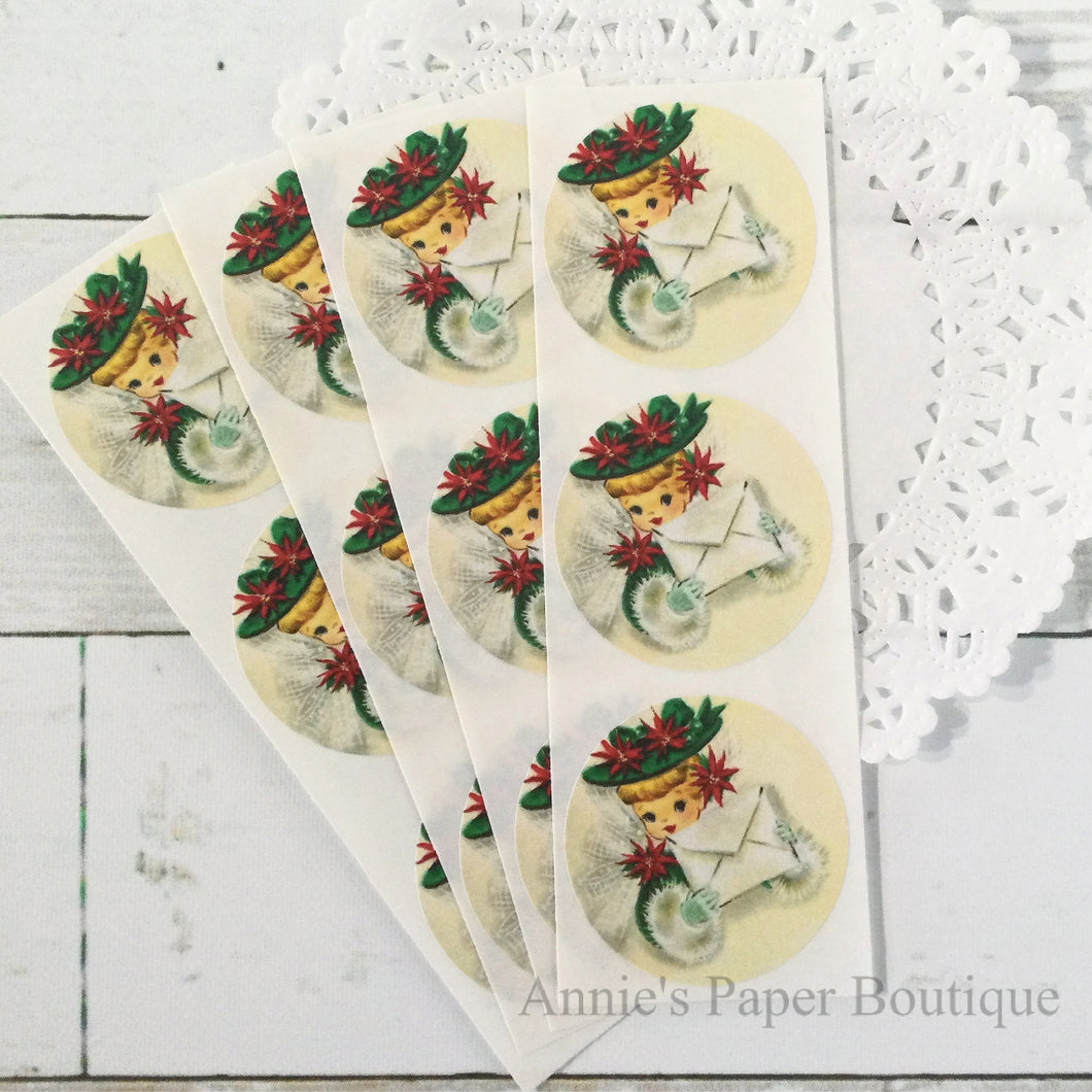 Christmas Happy Mail Vintage Inspired Stickers