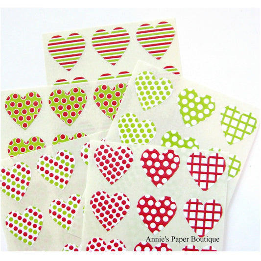 Christmas Mint Trendy Heart Seals