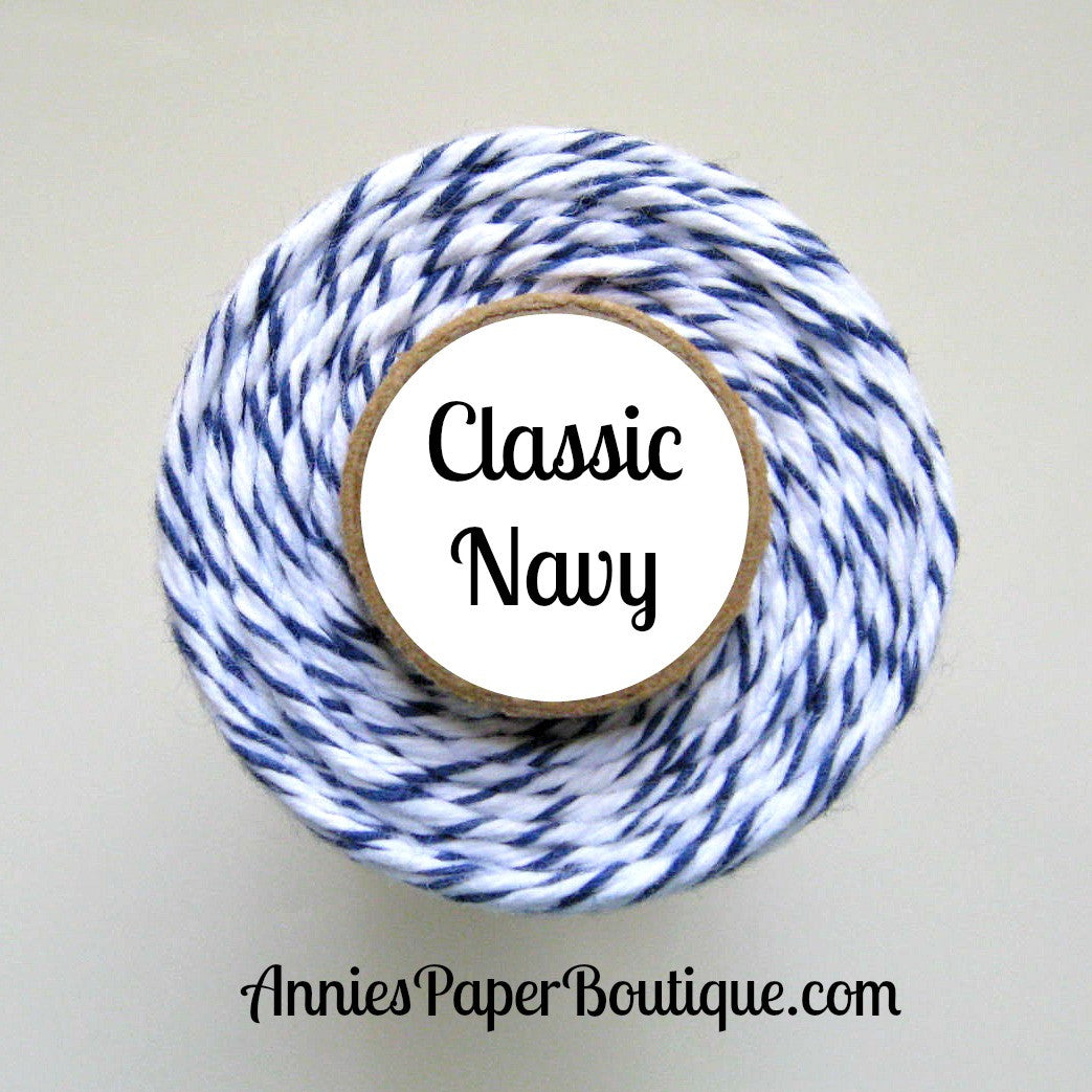 Navy and White Trendy Bakers Twine