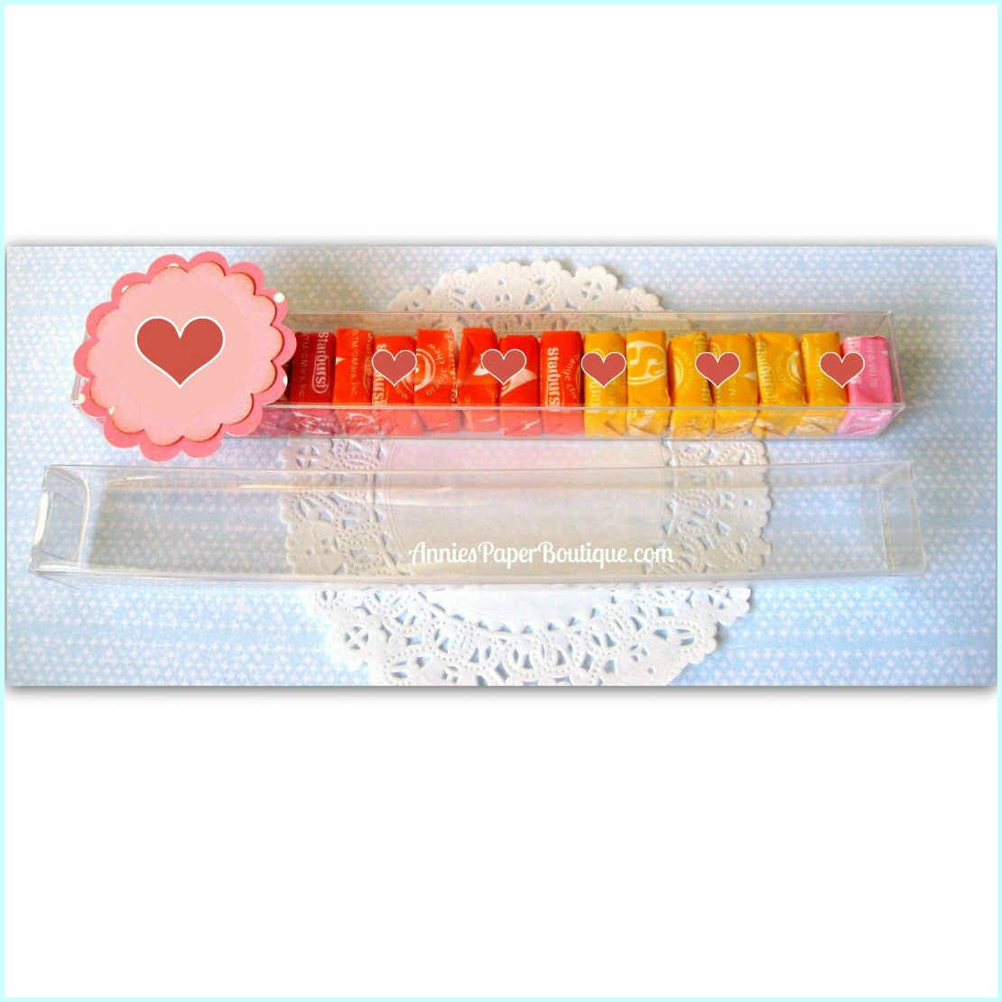 Biggie Candy Chutes - 1" x 1" x 8" Clear Boxes