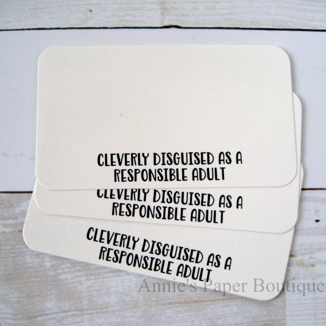 Cleverly Disguised as a Responsible Adult Mini Note Cards