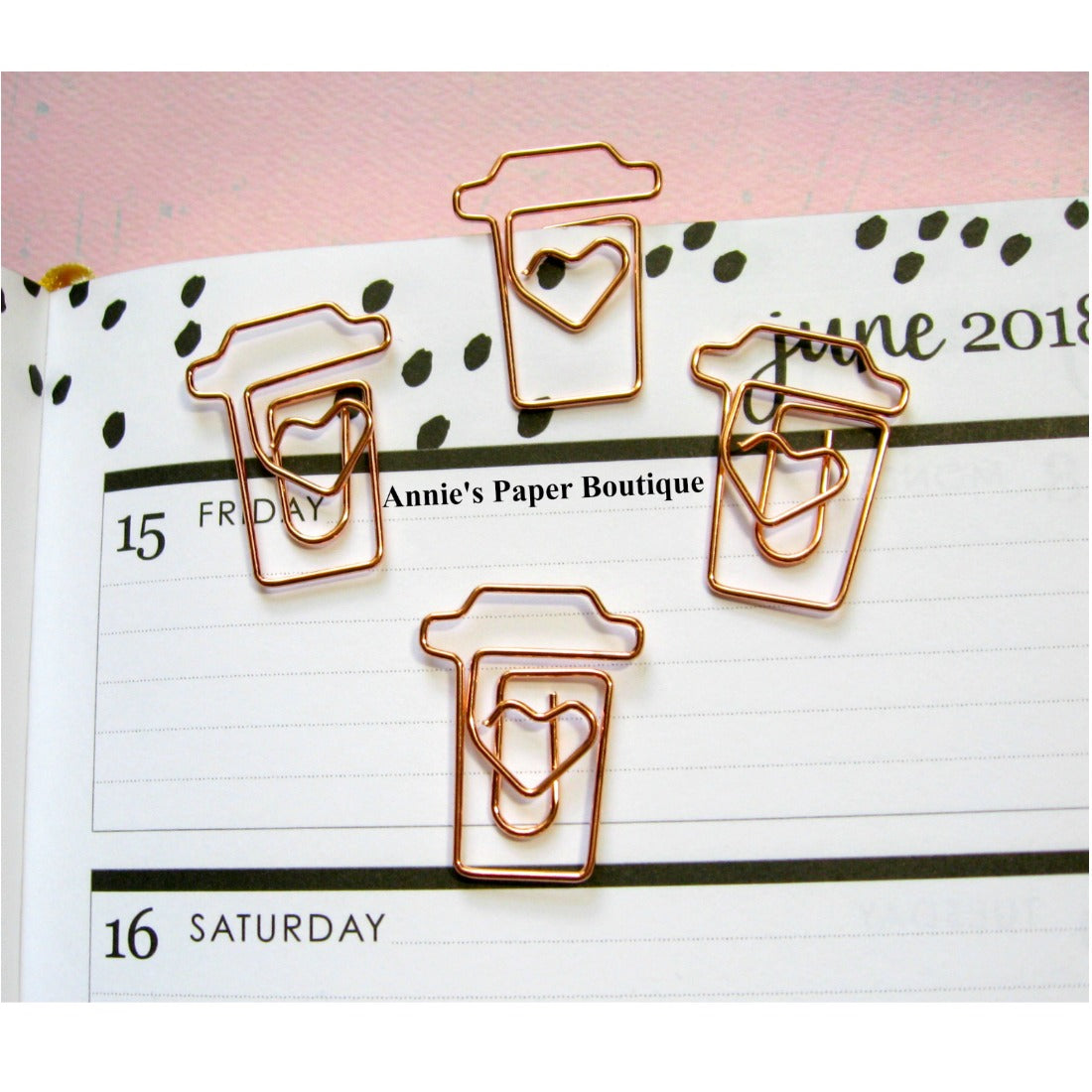 Rose Gold Coffee Paper Clips