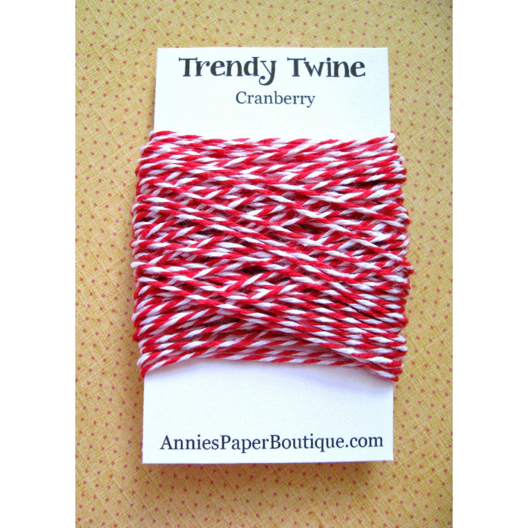 Cranberry Trendy Bakers Twine Mini - Red & White