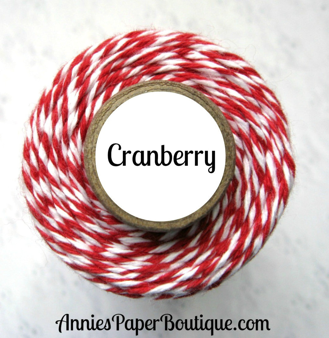 Cranberry Trendy Bakers Twine - Red & White
