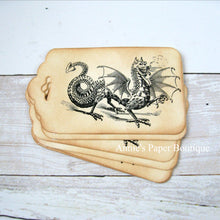 Dragon Vintage Inspired Tags