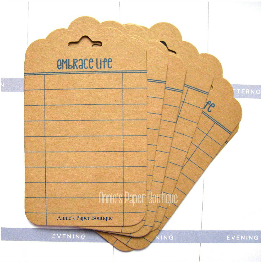Embrace Life journaling tag with lines