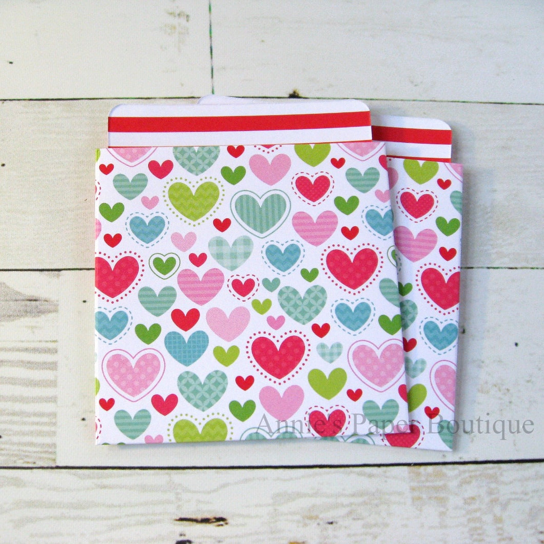 Flannel Hearts Library Pockets