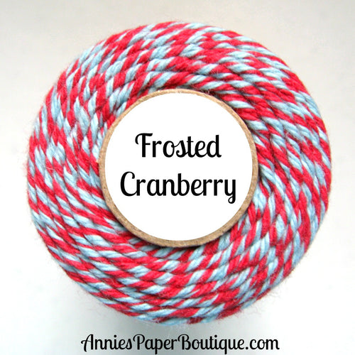Frosted Cranberry Trendy Bakers Twine - Red & Light Blue - Christmas, Holiday