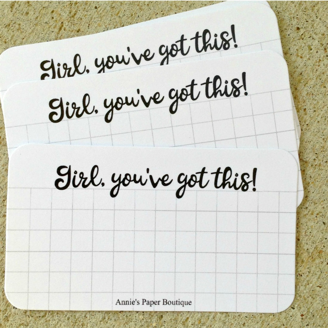 Girl, You've Got This mini note cards