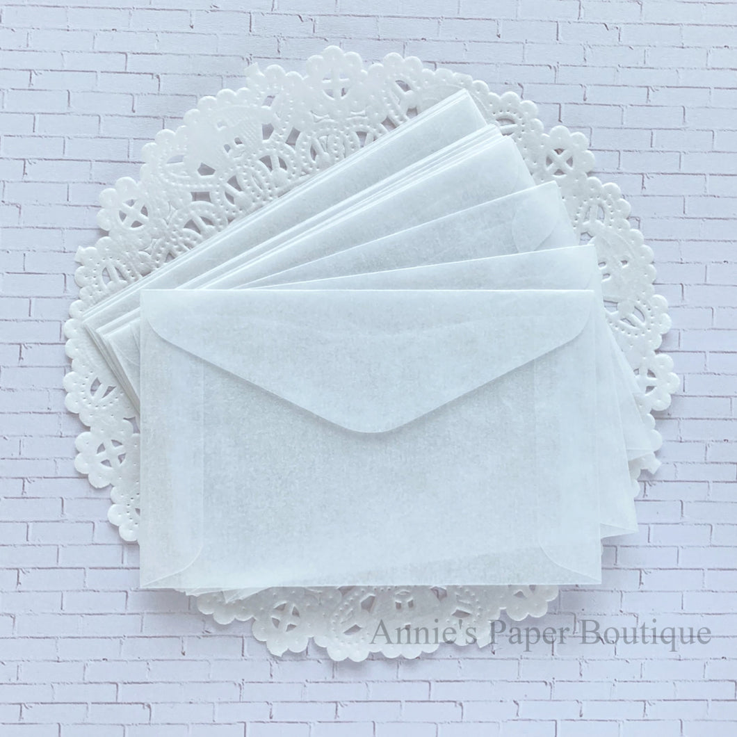 Glassine Envelopes - 3-5/8 x 2 - Translucent – Annie's Paper Boutique