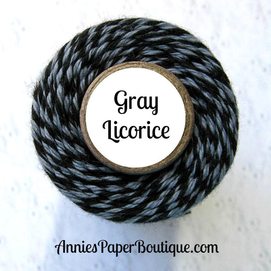 Gray Licorice Trendy Bakers Twine - Black & Gray