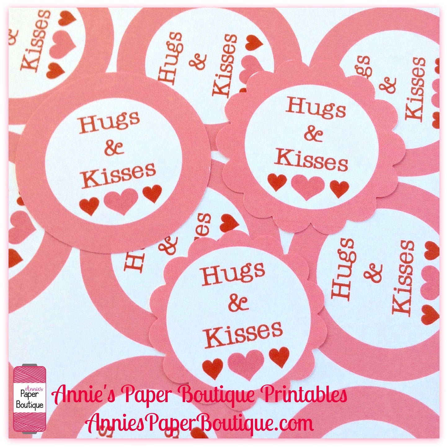 Hugs & Kisses Print & Punch Tags