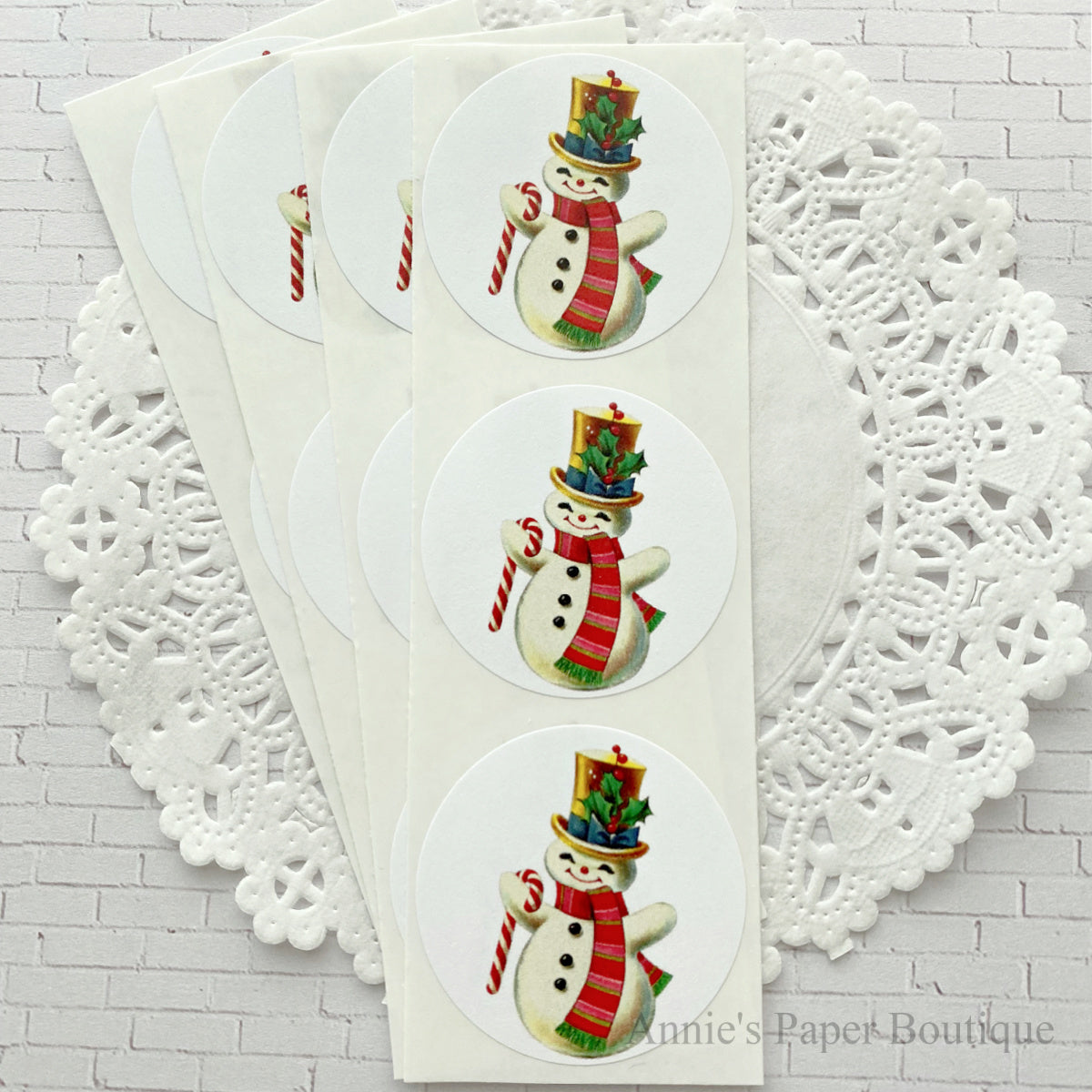 Jolly Snowman Retro Stickers