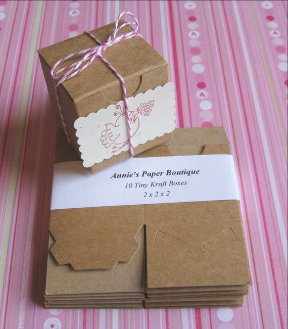 2x2 Kraft Boxes - 2" x 2" Tuck Top Boxes